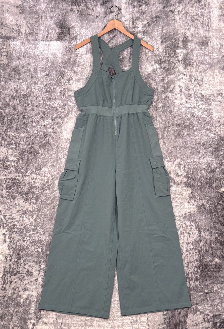 Popflex Take A Hike Overalls Large Womens Green Cargo Utility